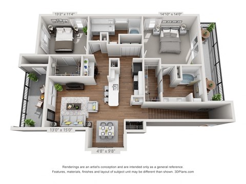3 bedroom floor plan  the residences at